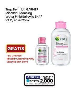 Promo Harga Garnier Micellar Water Pink, Salicylic BHA, Vitamin C, Rose 125 ml - Indomaret