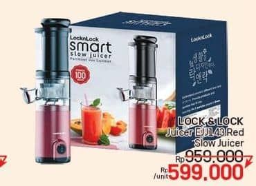 Promo Harga Lock & Lock EJJ143 Slow Juicer Red  - LotteMart