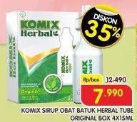 Promo Harga Komix Herbal Obat Batuk Original per 4 sachet 15 ml - Superindo