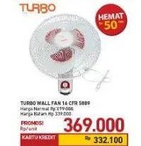 Promo Harga TURBO CFR-5889 | Wall Fan 15 inch  - Carrefour