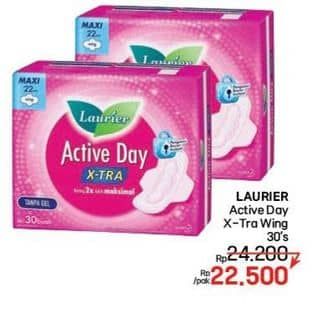 Promo Harga Laurier Active Day X-TRA Wing 22cm 30 pcs - Lotte Grosir