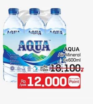 Promo Harga Aqua Air Mineral 600 ml - LotteMart