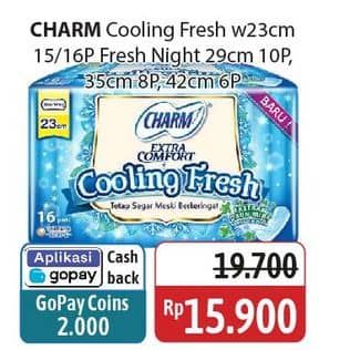 Promo Harga Charm Extra Comfort Cooling Fresh Wing 23cm, Wing 29cm, Wing 35cm, Wing 42cm 6 pcs - Alfamidi