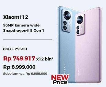 Promo Harga Xiaomi 12 8 GB + 256 GB  - Erafone