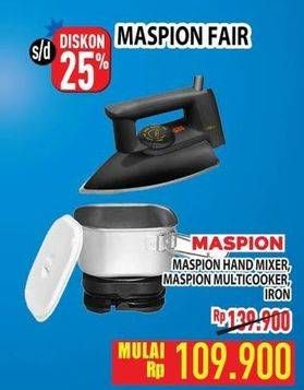 Promo Harga MASPION Hand Mixer / Multi Cooker / Iron  - Hypermart