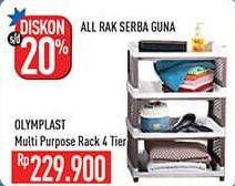 Promo Harga OLYMPLAST Multi Purpose Rack 4 Tier  - Hypermart