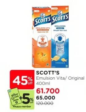 Promo Harga Scotts Emulsion Vita 400 ml - Watsons