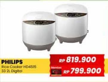 Promo Harga Philips HD4515 Fuzzy Logic Rice Cooker 33  - Yogya