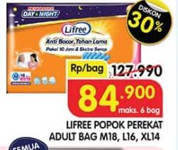 Promo Harga Lifree Popok Perekat Menyerap dan Kering M18, L16, XL14 14 pcs - Superindo