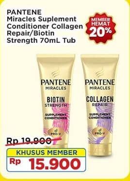 Promo Harga Pantene Conditioner Miracle Collagen Repair, Biotin Strength 70 ml - Indomaret