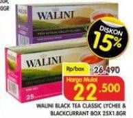 Promo Harga Walini Teh Celup Lychee Tea Classic Dengan Amplop, Blackcurrant Tea Classic Dengan Amplop 45 gr - Superindo