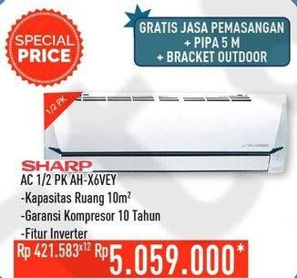 Promo Harga SHARP AH-X6VEY - AC 1/2PK  - Hypermart