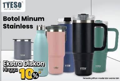 Promo Harga TYESO Botol Minum Stainless  - COURTS