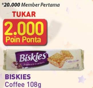 Promo Harga BISKIES Sandwich Biscuit Coffee 108 gr - Alfamart