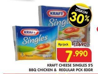 Promo Harga KRAFT Singles Cheese BBQ Chicken, Regular 83 gr - Superindo