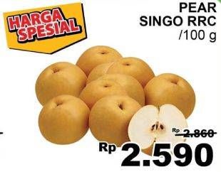 Promo Harga Pear Singo RRC per 100 gr - Giant