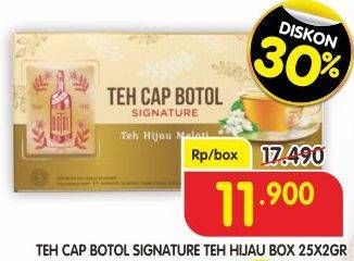 Promo Harga Teh Cap Botol Signature Teh Hijau Melati per 25 pcs 2 gr - Superindo