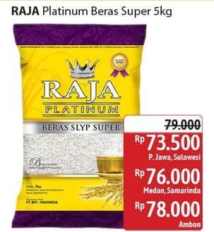 Promo Harga Raja Platinum Beras Slyp Super 5000 gr - Alfamidi