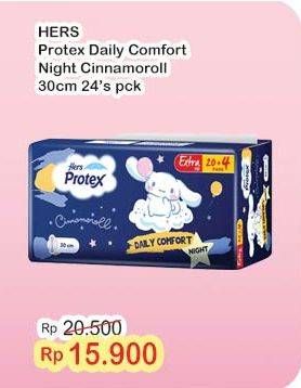 Promo Harga Hers Protex Comfort Night Wing 30cm 24 pcs - Indomaret