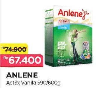 Promo Harga ANLENE Actifit 3x High Calcium Vanilla 600 gr - Alfamart