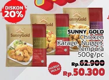 Promo Harga SUNNY GOLD Chicken Karage/Chicken Nugget/Chicken Tempura  - LotteMart