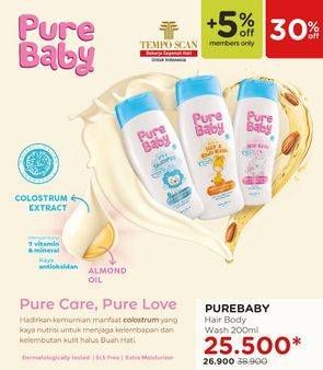 Promo Harga PURE BABY Hair & Body Wash 200 ml - Watsons