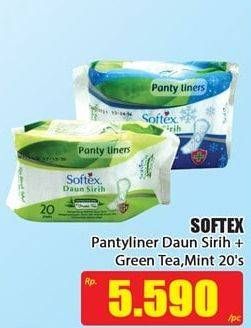 Promo Harga Softex Pantyliner Daun Sirih Green Tea Regular, Mint Regular 20 pcs - Hari Hari