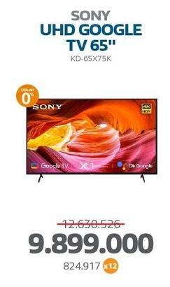 Promo Harga Sony X75K Ultra HD 4K High Dynamic Range (HDR) Smart TV (Google TV) KD-65X75K 65 Inch  - Electronic City