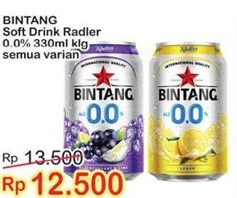 Promo Harga BINTANG Radler Zero All Variants 330 ml - Indomaret