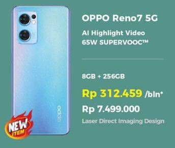 Promo Harga OPPO Reno7 5G 8GB + 256GB  - Erafone