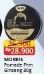 Promo Harga Morris Pomade Premium Ginseng 80 gr - Alfamart