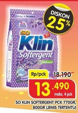 Promo Harga SO KLIN Softergent  - Superindo