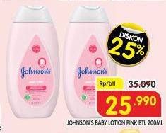 Promo Harga Johnsons Baby Lotion Reguler Pink 200 ml - Superindo
