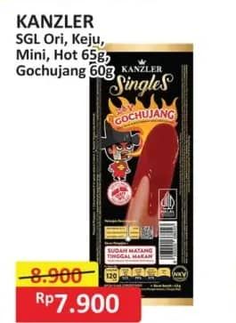 Promo Harga Kanzler Sosis Single Original, Keju, Mini, Hot, Gochujang 60 gr - Alfamart