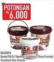 Promo Harga Goldenfil Selai Hazelnut, Strawberry, Choco Crunchy 350 gr - Hypermart