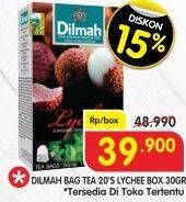 Promo Harga Dilmah Tea Lychee 30 gr - Superindo