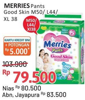 Promo Harga Merries Pants Good Skin M50, L44, XL38 38 pcs - Alfamidi