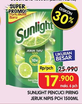 Promo Harga Sunlight Pencuci Piring Jeruk Nipis 100 1500 ml - Superindo