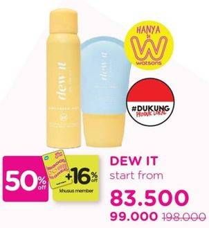 Promo Harga Dew It On The Go Sunscreen Mist SPF50+ All Variants 150 ml - Watsons