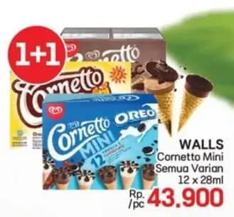 Promo Harga Walls Cornetto Mini All Variants per 12 pcs 28 ml - LotteMart
