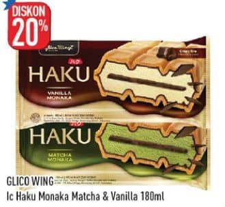 Promo Harga Glico Haku Matcha Monaka, Vanilla Monaka 180 ml - Hypermart