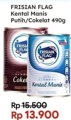 Promo Harga FRISIAN FLAG Susu Kental Manis Putih, Cokelat 490 gr - Indomaret