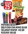 Potabee Snack Potato Chips/Delfi Cha Cha Minis/Selamat Wafer/Kusuka Keripik Singkong