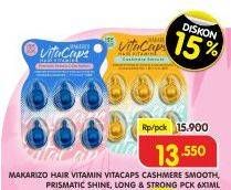 Promo Harga MAKARIZO Vitacaps Hair Vitamin Cashmere Smooth, Prismatic Shine Color Reflect, Long Strong per 6 pcs 1 ml - Superindo