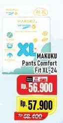 Promo Harga Makuku Comfort Fit Diapers Pants XL24 24 pcs - Alfamart