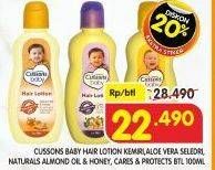 Promo Harga CUSSONS BABY Hair Lotion Almond Oil Honey, Candle Nut Celery, Avocado Pro Vit B5 100 ml - Superindo