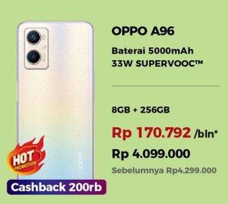 Promo Harga Oppo A96 8 GB + 256 GB  - Erafone