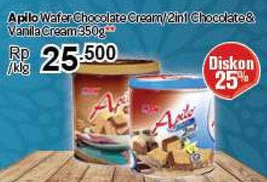 Promo Harga ASIA APILO Creamy Wafers Chocolate, Chocolate Vanilla 350 gr - Carrefour