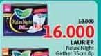 Promo Harga Laurier Relax Night Gathers 35cm 8 pcs - Alfamidi