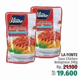 Promo Harga La Fonte Saus Pasta Chicken Flavour Bolognese 290 gr - LotteMart